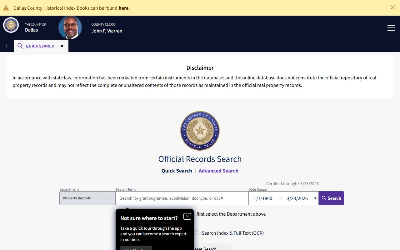 Dallas bench warrants court records search portal