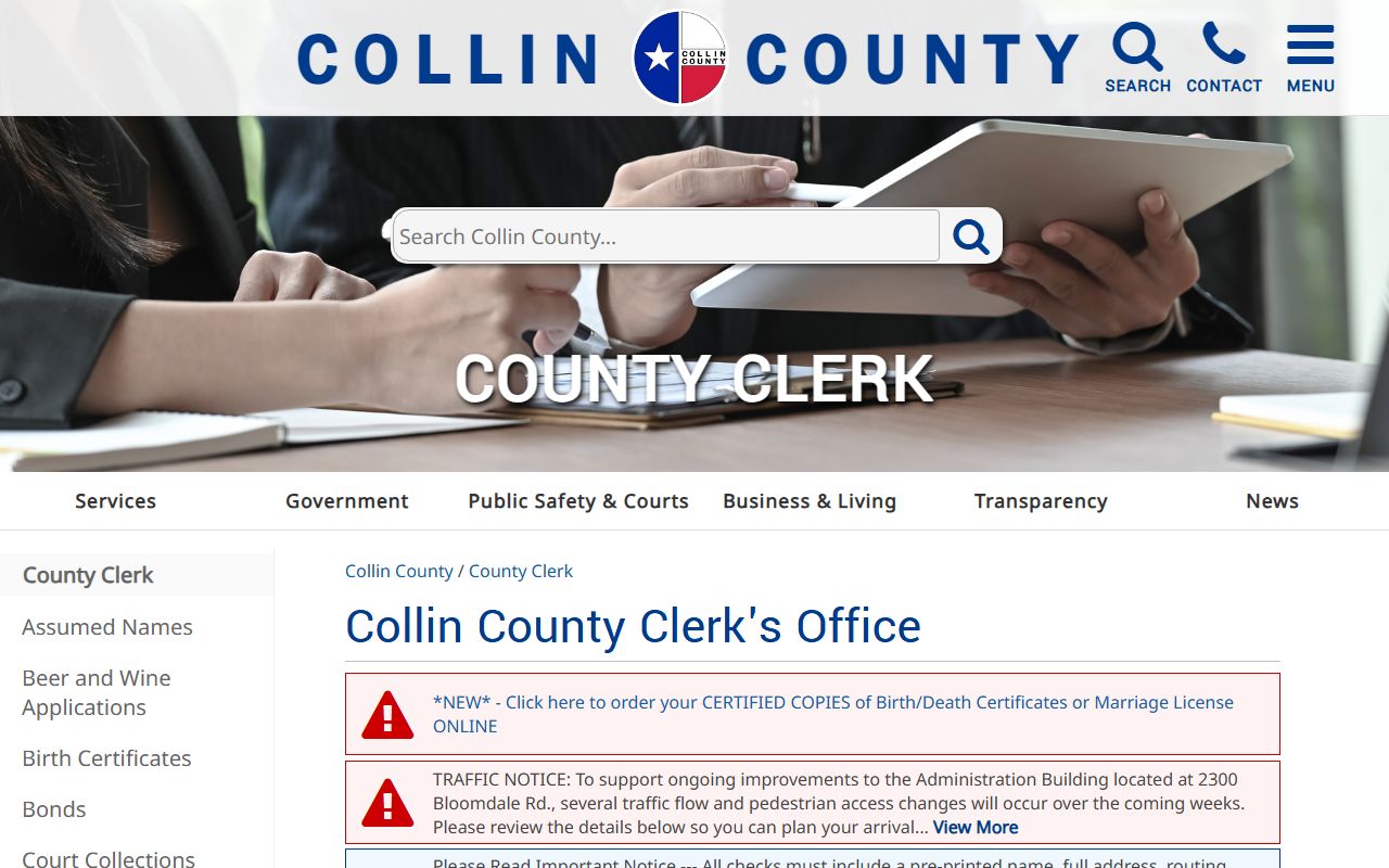 Collin County bench warrants search and sheriff office resource