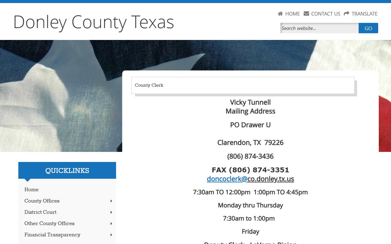 Donley County bench warrants search resource